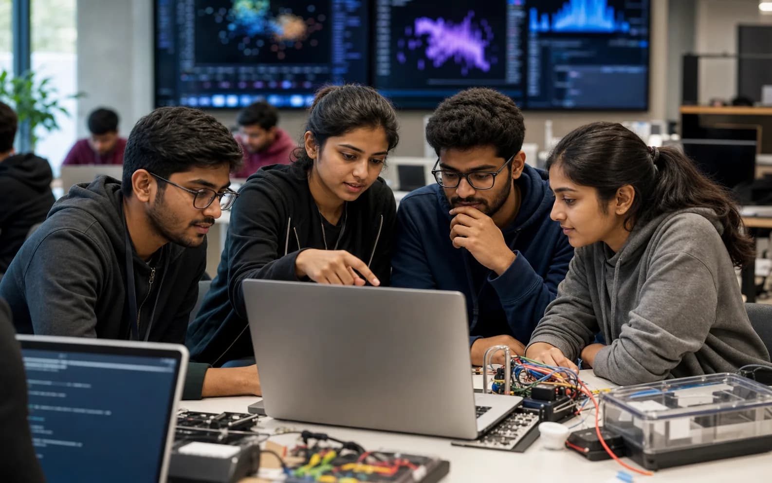 Students demonstrating AI and emerging technology projects